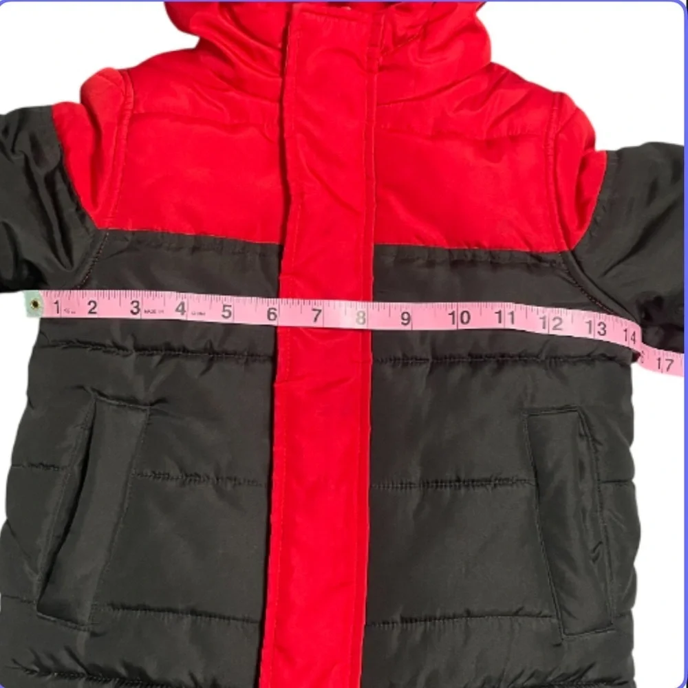 Jumping Beans Vibrant Red and Black Hooded Coat
